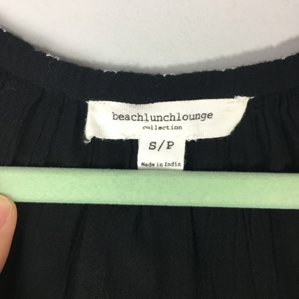 BEACHLUNCHLOUNGE • Black tassel boho blouse SMALL - Picture 3 of 7